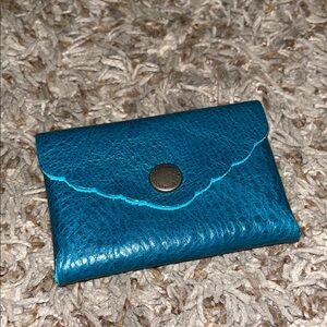 Teal Leather Card Holder